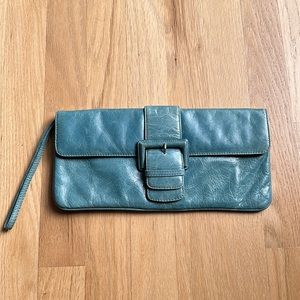 HOBO International teal clutch/wristlet